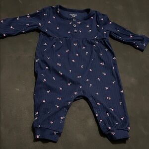 Joe Fresh Dark Blue Floral Kids Footie